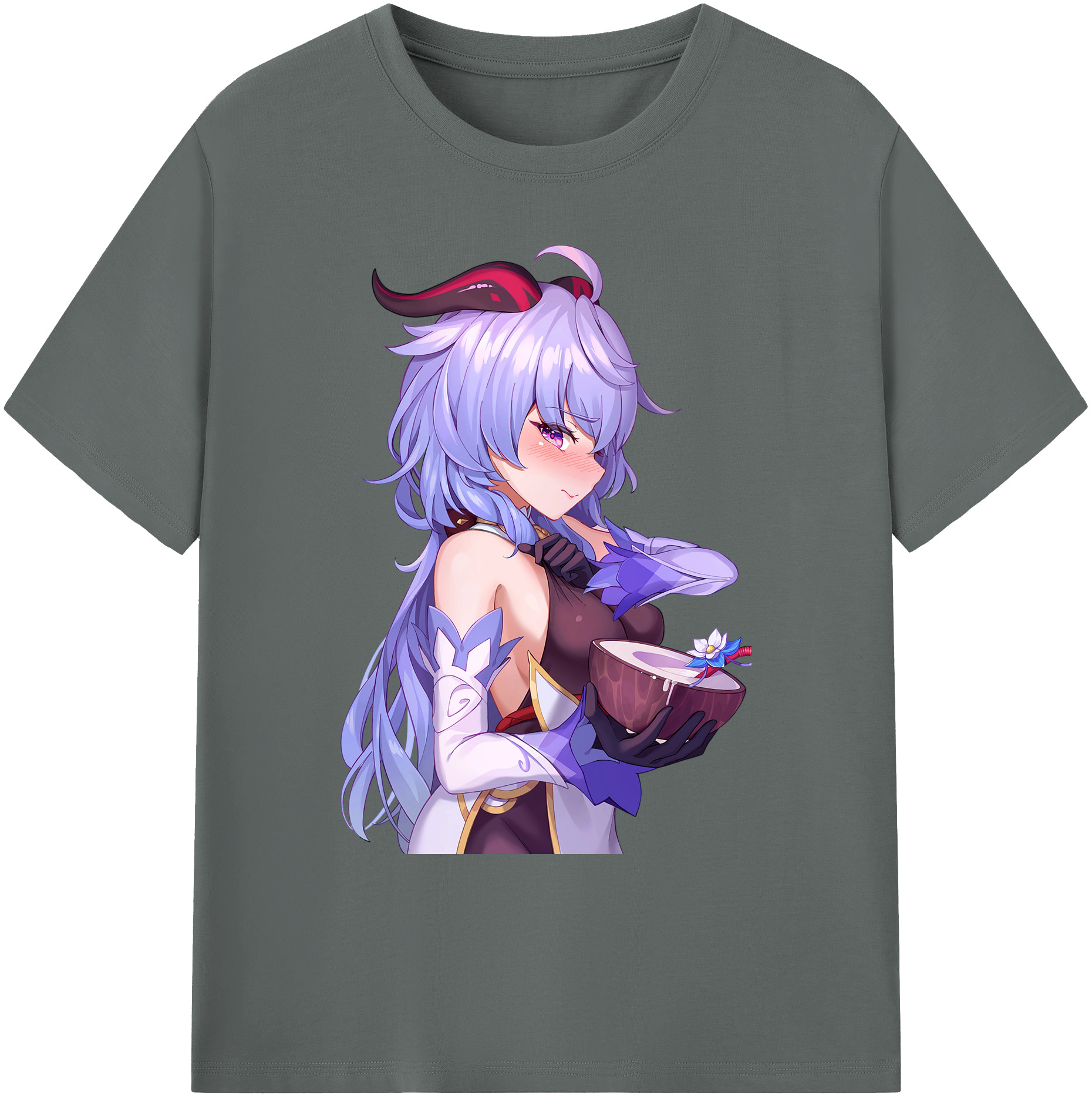 げんし神 甘雨 かんう genshin Ganyu 綿100％ メンズ半袖Tシャツ｜肌触りやわらか＆通気性